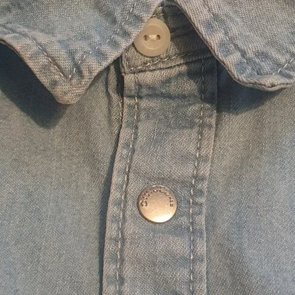 Size S 34½-36¼" Collar 41.5cm Denim Slim Fit Shirt - Picture 5 of 11